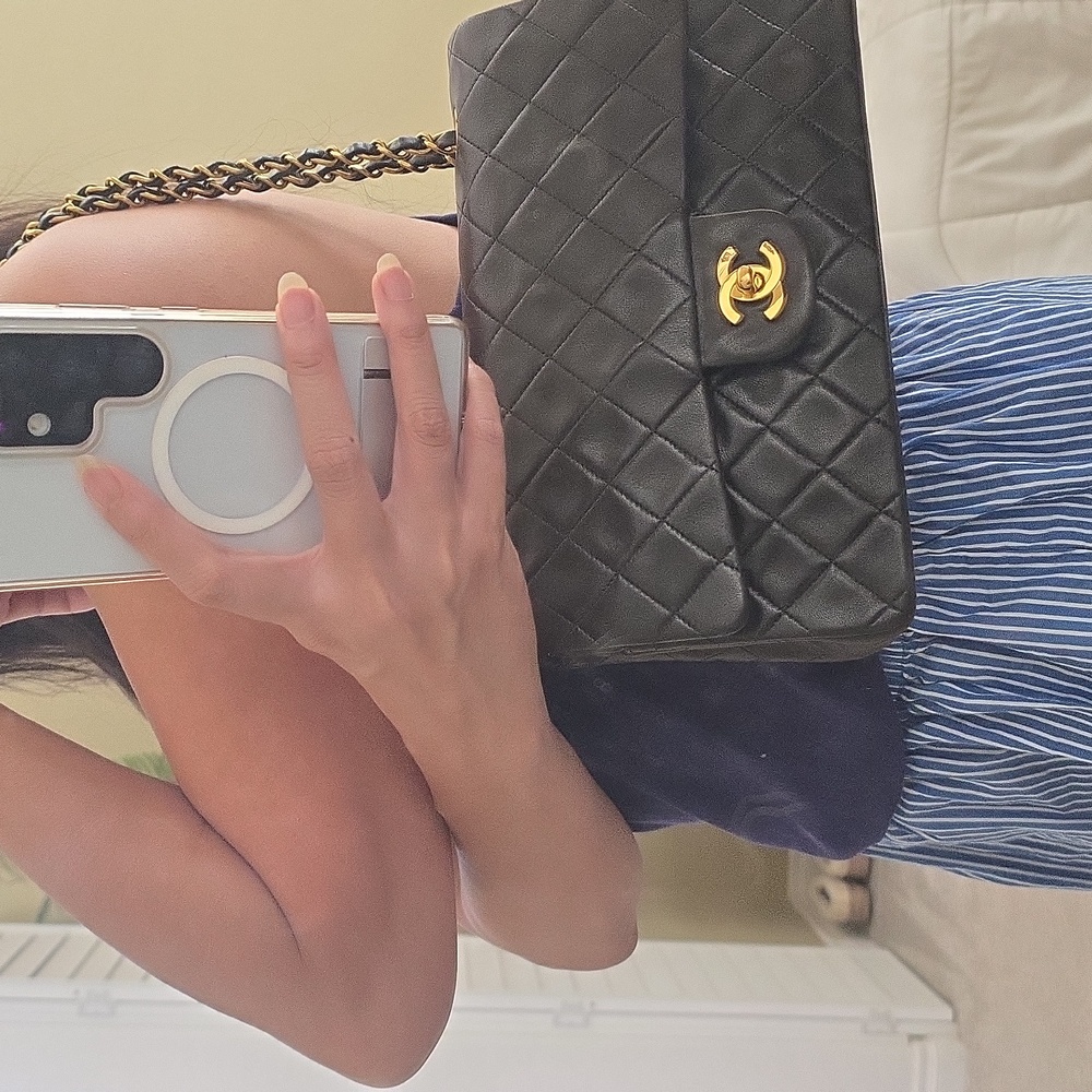 Vintage Chanel Quilted Lambskin Double Flap Shoulder Bag Small - Picture 3 of 16